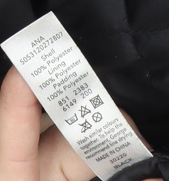 George Men’s Black XL Parka Jacket Hooded Polyester Winter Coat