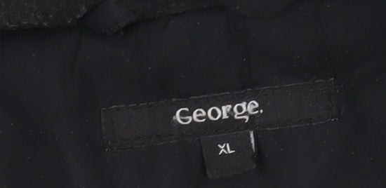 George Men’s Black XL Parka Jacket Hooded Polyester Winter Coat