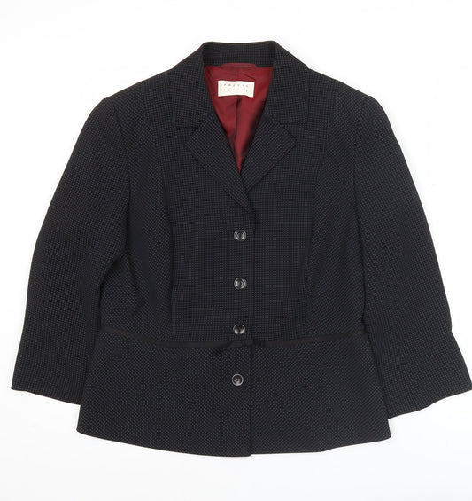 Precis Petite Womens Black Size 14 Suit Jacket Blazer Regular Fit