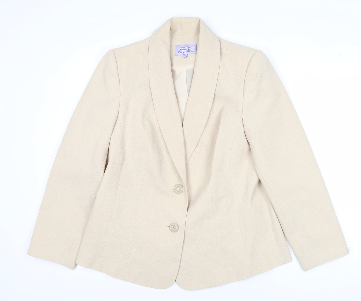 Honor Millburn Women’s Beige Shawl Collar Suit Jacket Size 16