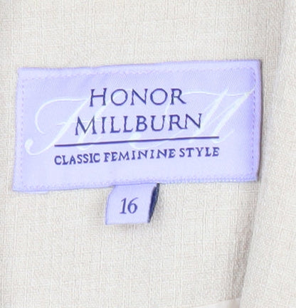 Honor Millburn Women’s Beige Shawl Collar Suit Jacket Size 16
