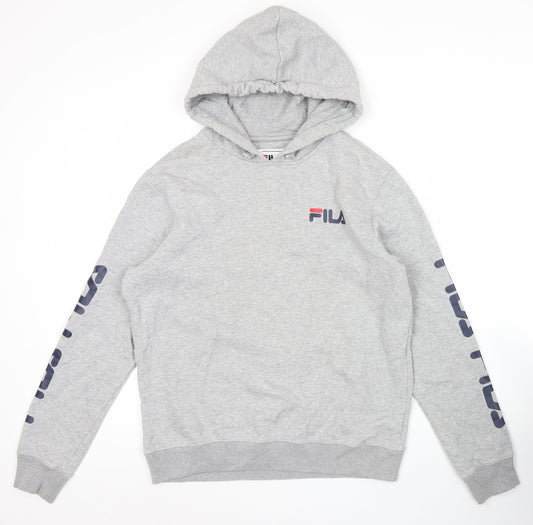 Mens UK Size S FILA Grey Pullover Hoodie
