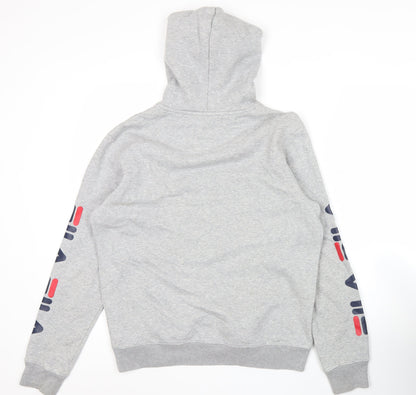 Mens UK Size S FILA Grey Pullover Hoodie