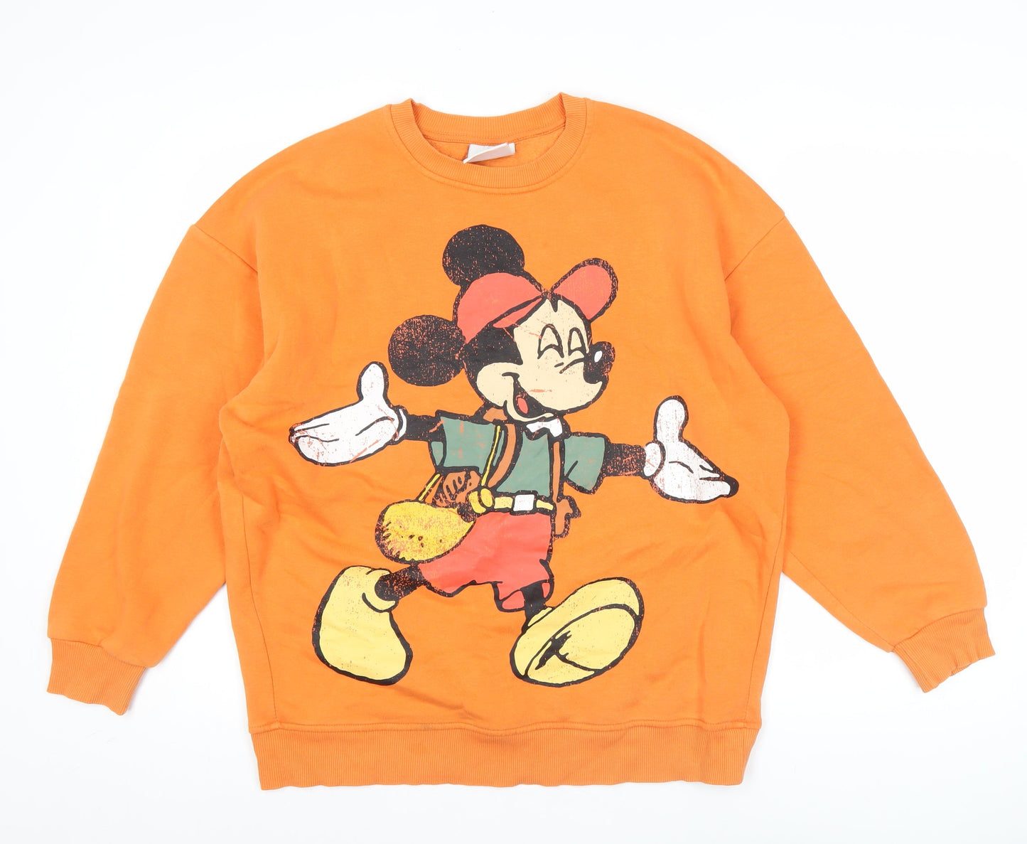 Womens UK Size XS Disney Orange Pullover Sweatshirt