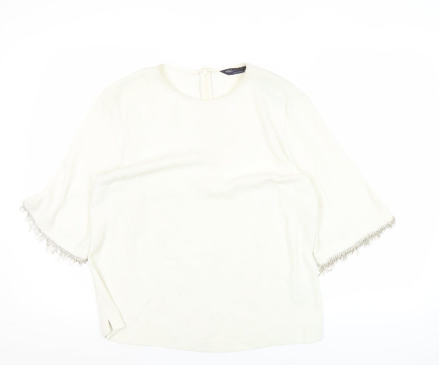 Womens UK Size 12 Marks and Spencer Ivory Basic Blouse