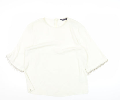 Womens UK Size 12 Marks and Spencer Ivory Basic Blouse
