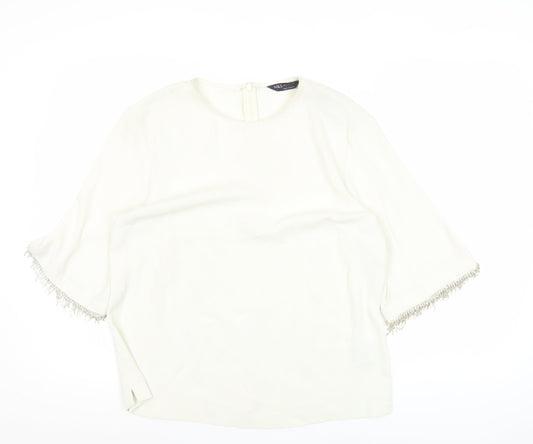 Womens UK Size 12 Marks and Spencer Ivory Basic Blouse