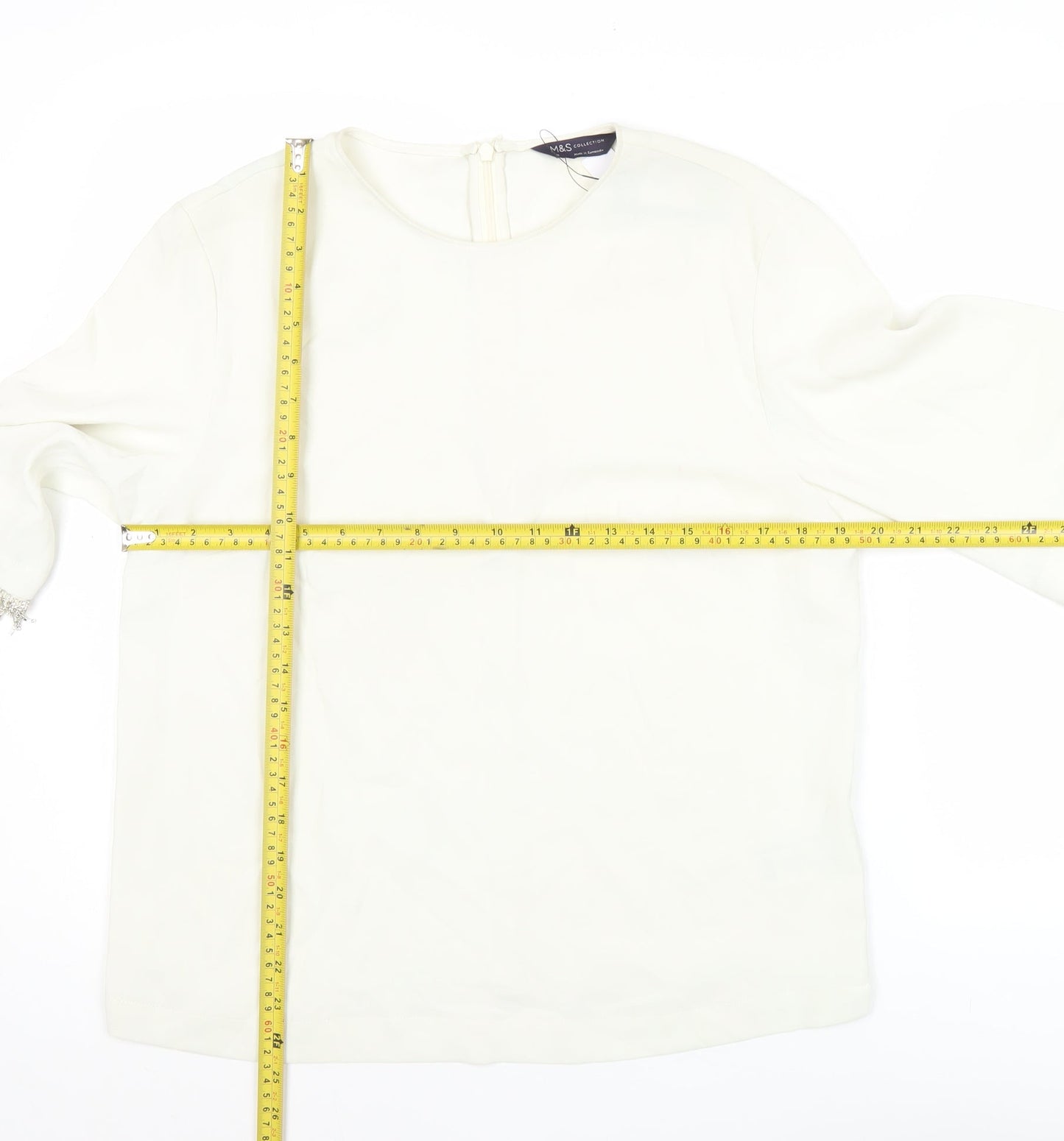 Womens UK Size 12 Marks and Spencer Ivory Basic Blouse