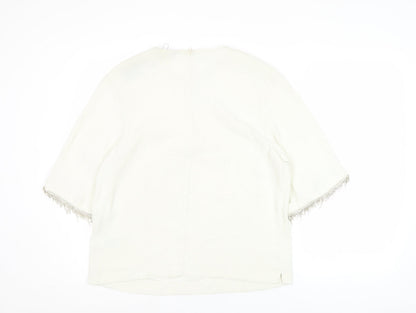 Womens UK Size 12 Marks and Spencer Ivory Basic Blouse