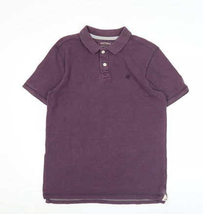 FatFace Men's Purple Cotton Polo Shirt M Short Sleeve Casual