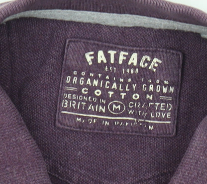 FatFace Men's Purple Cotton Polo Shirt M Short Sleeve Casual