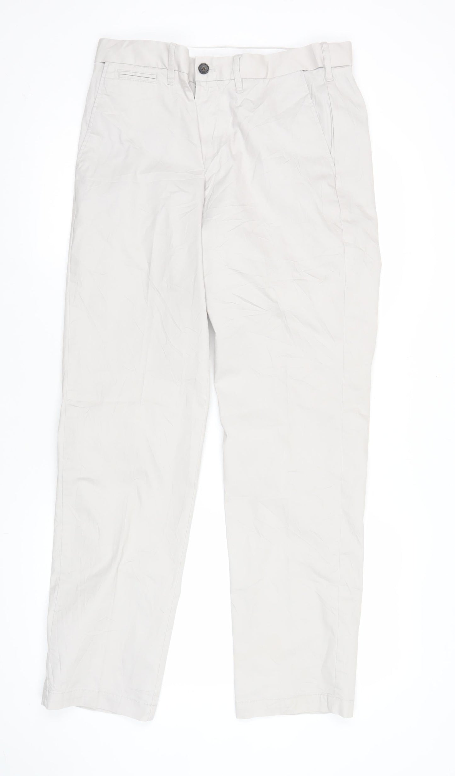 Marks and Spencer Mens Beige Chino Trousers Size 32 Regular Fit