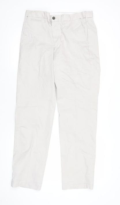 Marks and Spencer Mens Beige Chino Trousers Size 32 Regular Fit