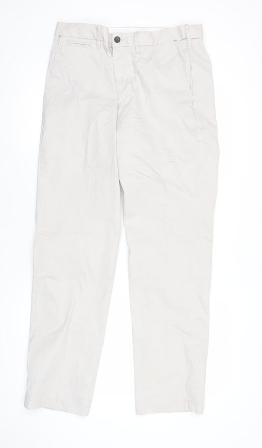 Marks and Spencer Mens Beige Chino Trousers Size 32 Regular Fit