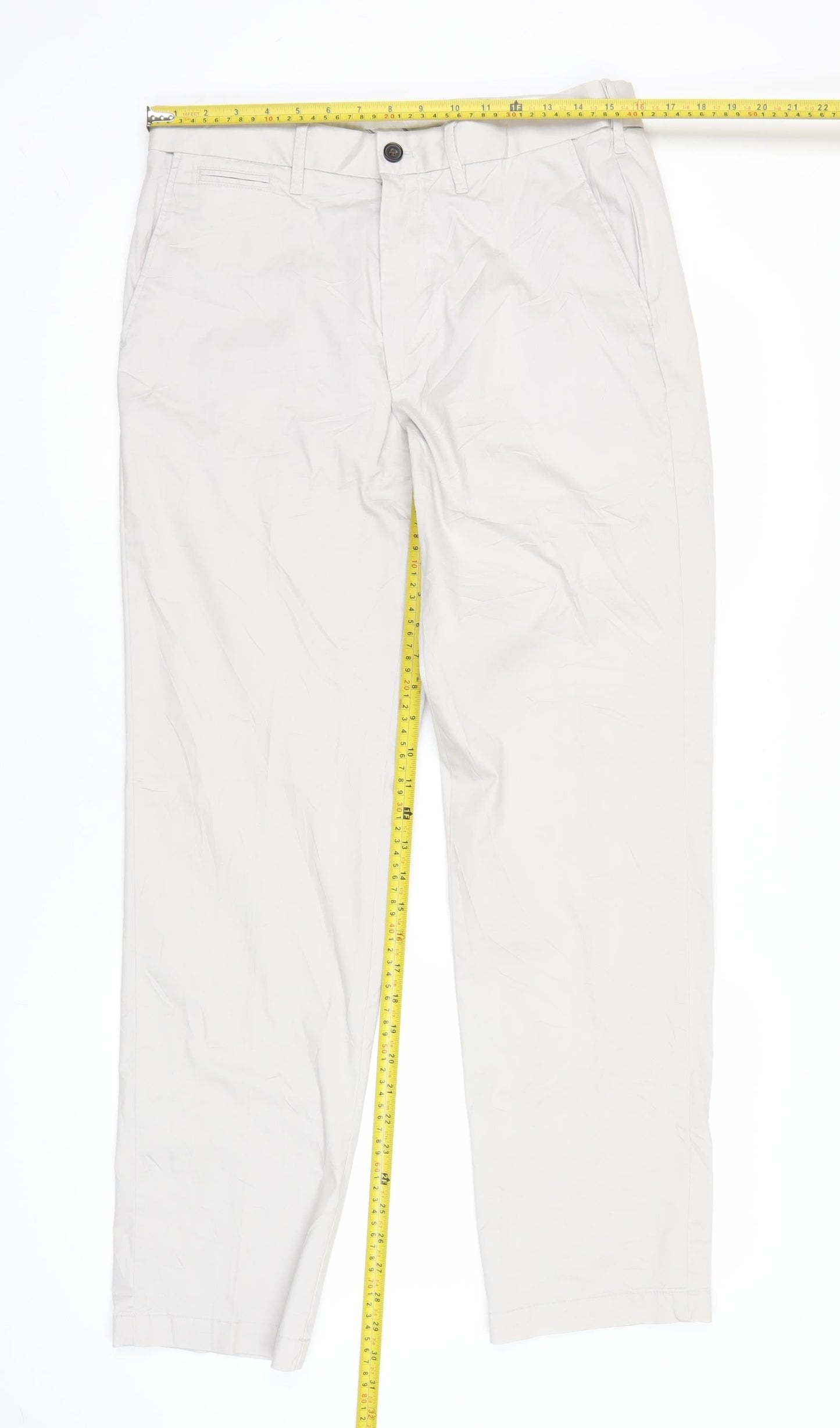 Marks and Spencer Mens Beige Chino Trousers Size 32 Regular Fit