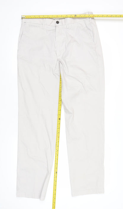 Marks and Spencer Mens Beige Chino Trousers Size 32 Regular Fit
