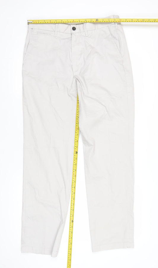 Marks and Spencer Mens Beige Chino Trousers Size 32 Regular Fit