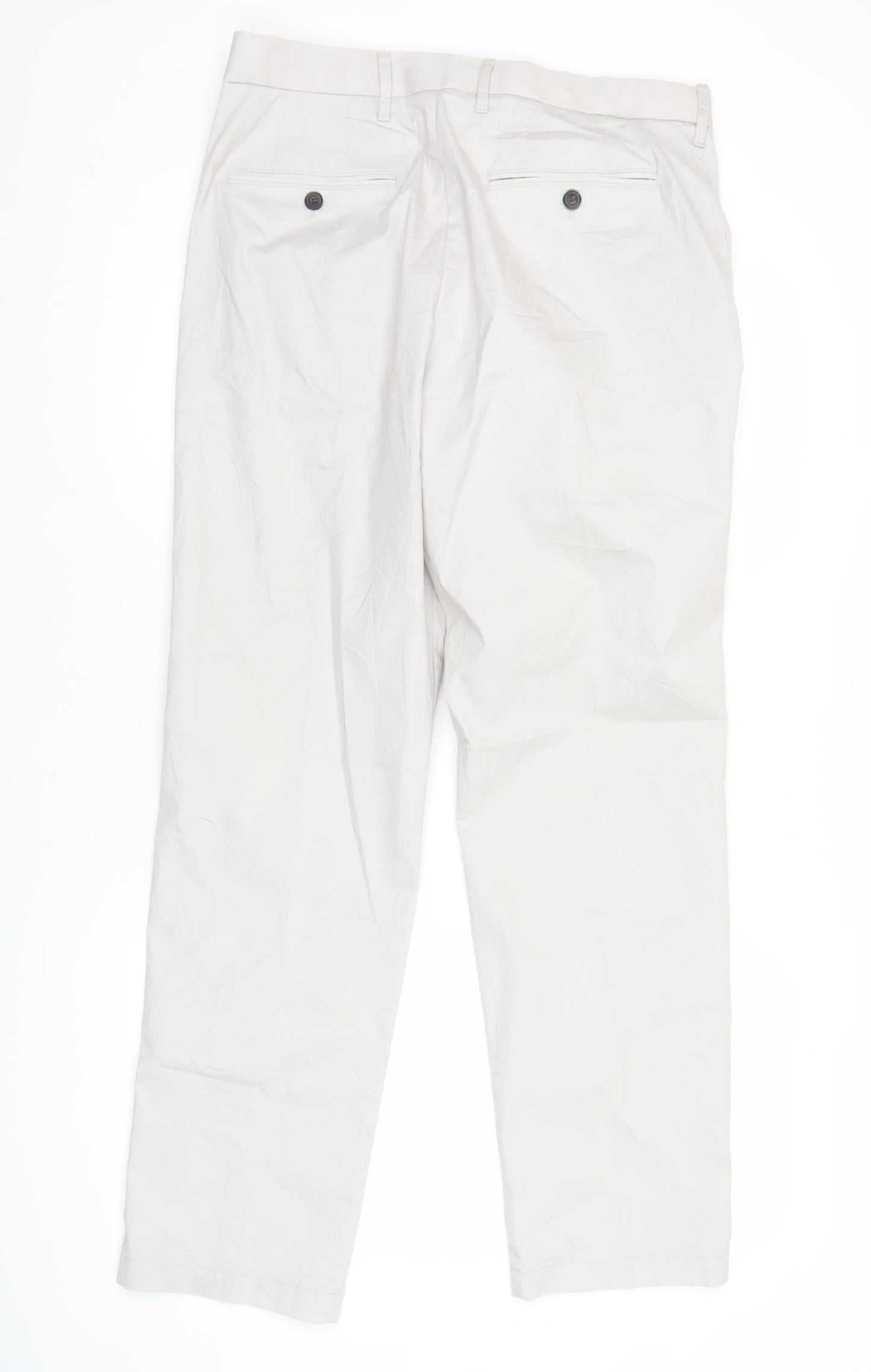 Marks and Spencer Mens Beige Chino Trousers Size 32 Regular Fit