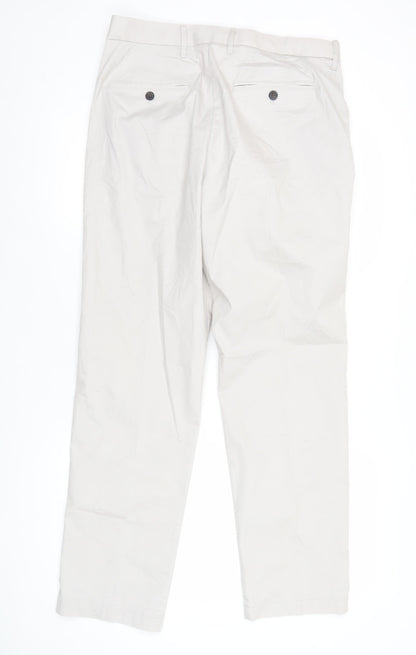 Marks and Spencer Mens Beige Chino Trousers Size 32 Regular Fit