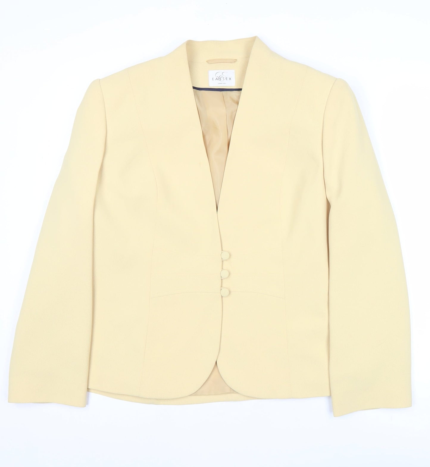 Eastex Women Beige Size 16 Tailored Lined Suit Jacket
