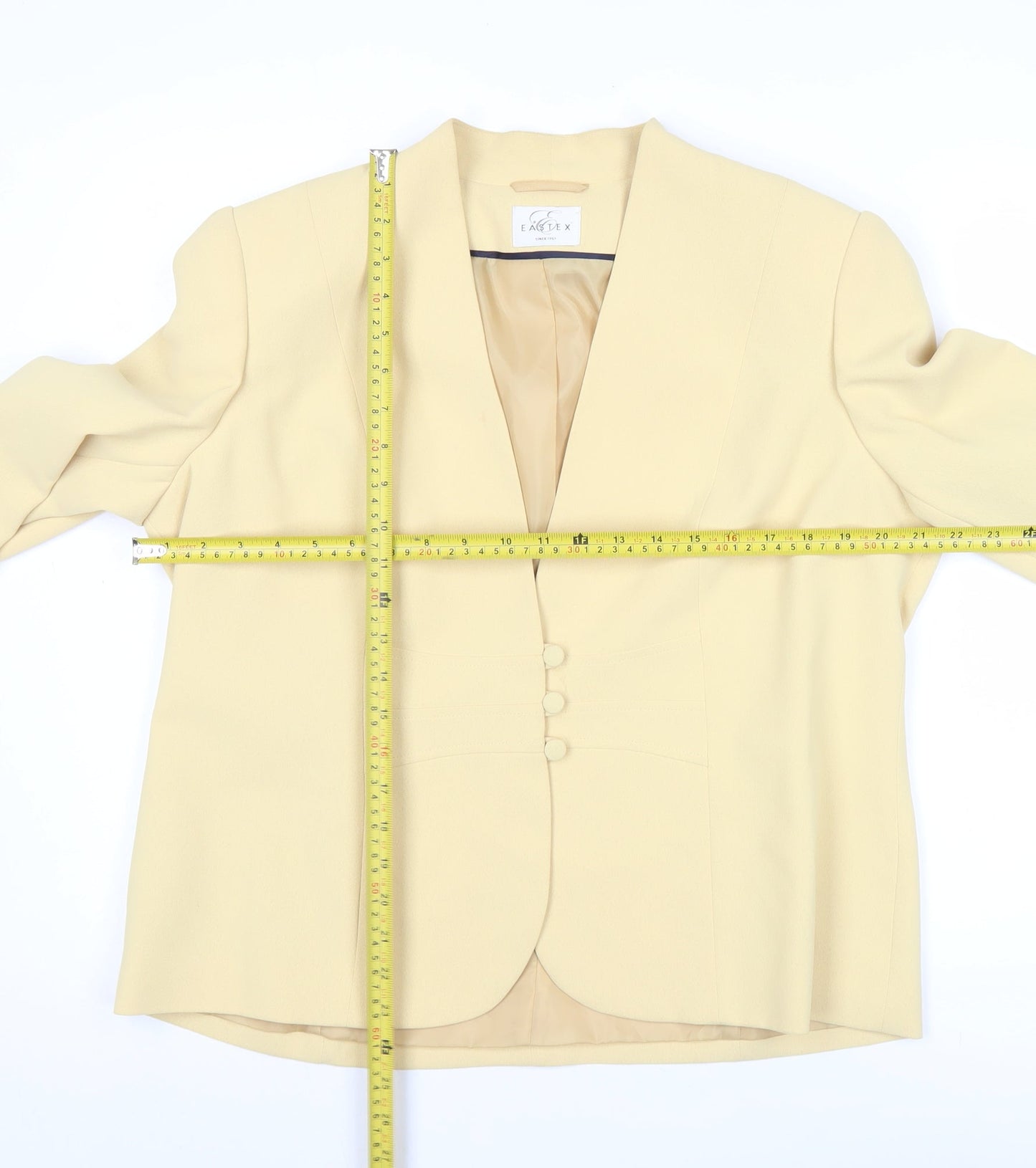 Eastex Women Beige Size 16 Tailored Lined Suit Jacket