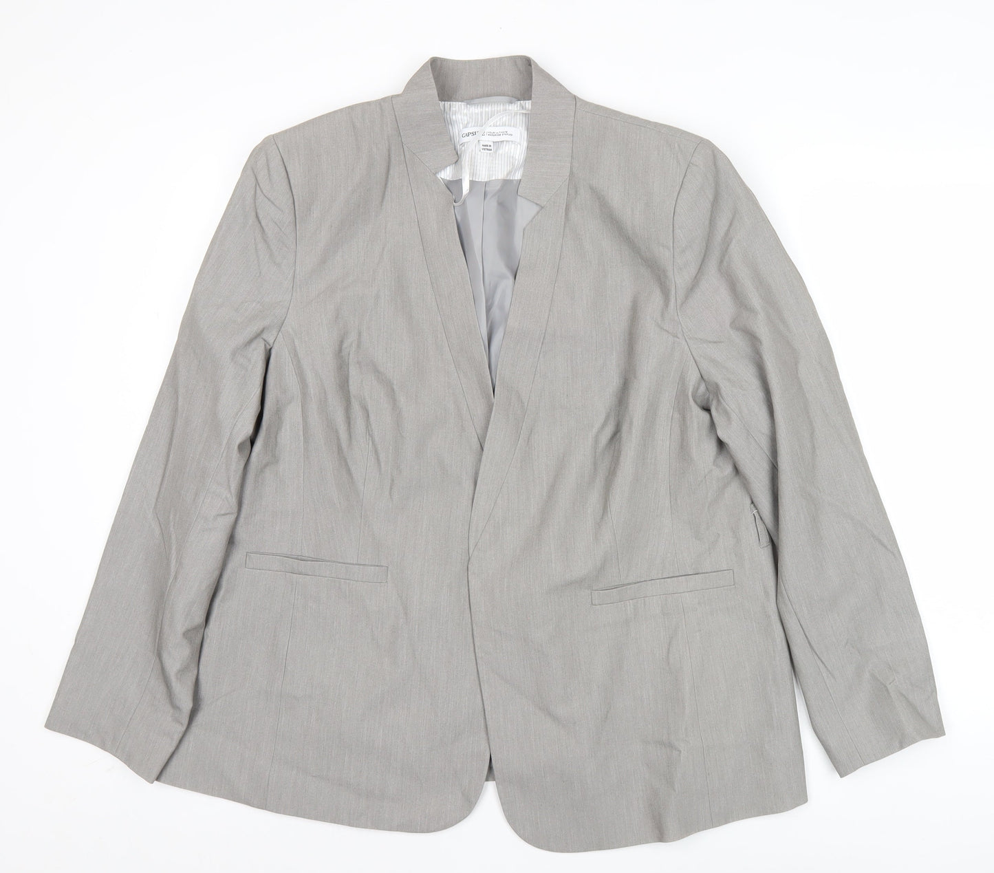 Capsule Women Grey Size 16 Regular Fit Blazer Jacket