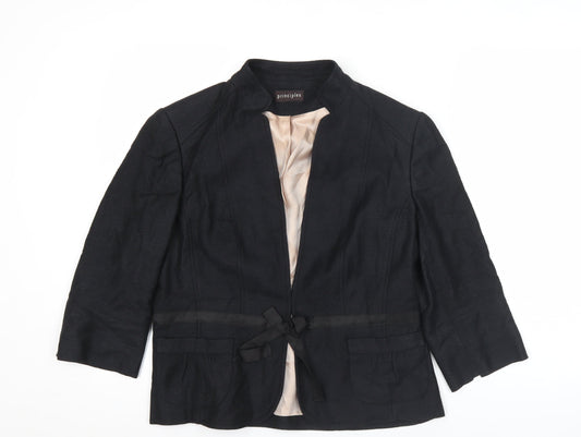 Principles Womens Black Size 14 Tailored Blazer Jacket 3/4 Sleeve