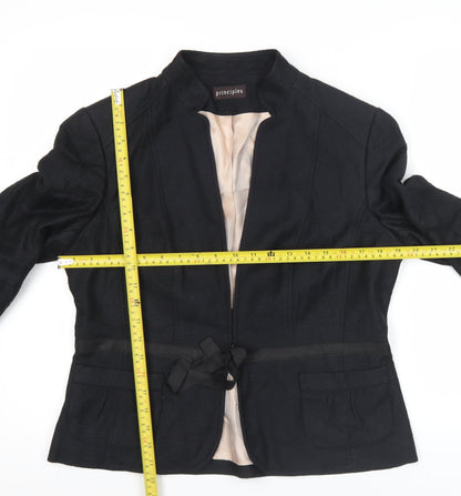 Principles Womens Black Size 14 Tailored Blazer Jacket 3/4 Sleeve