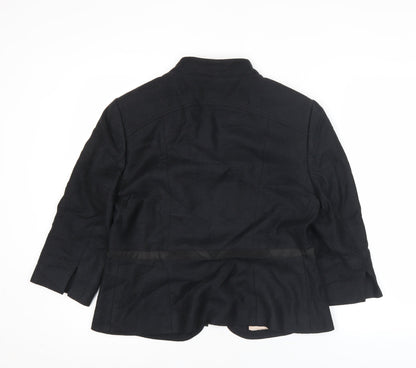 Principles Womens Black Size 14 Tailored Blazer Jacket 3/4 Sleeve