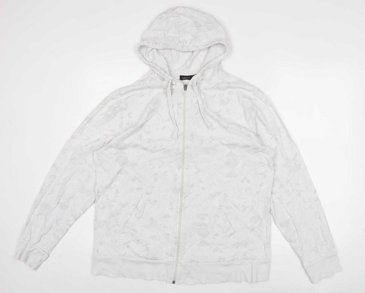 Mens UK Size XL Cedarwood State White Full Zip Hoodie