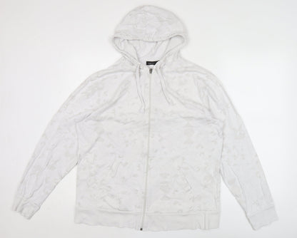 Mens UK Size XL Cedarwood State White Full Zip Hoodie