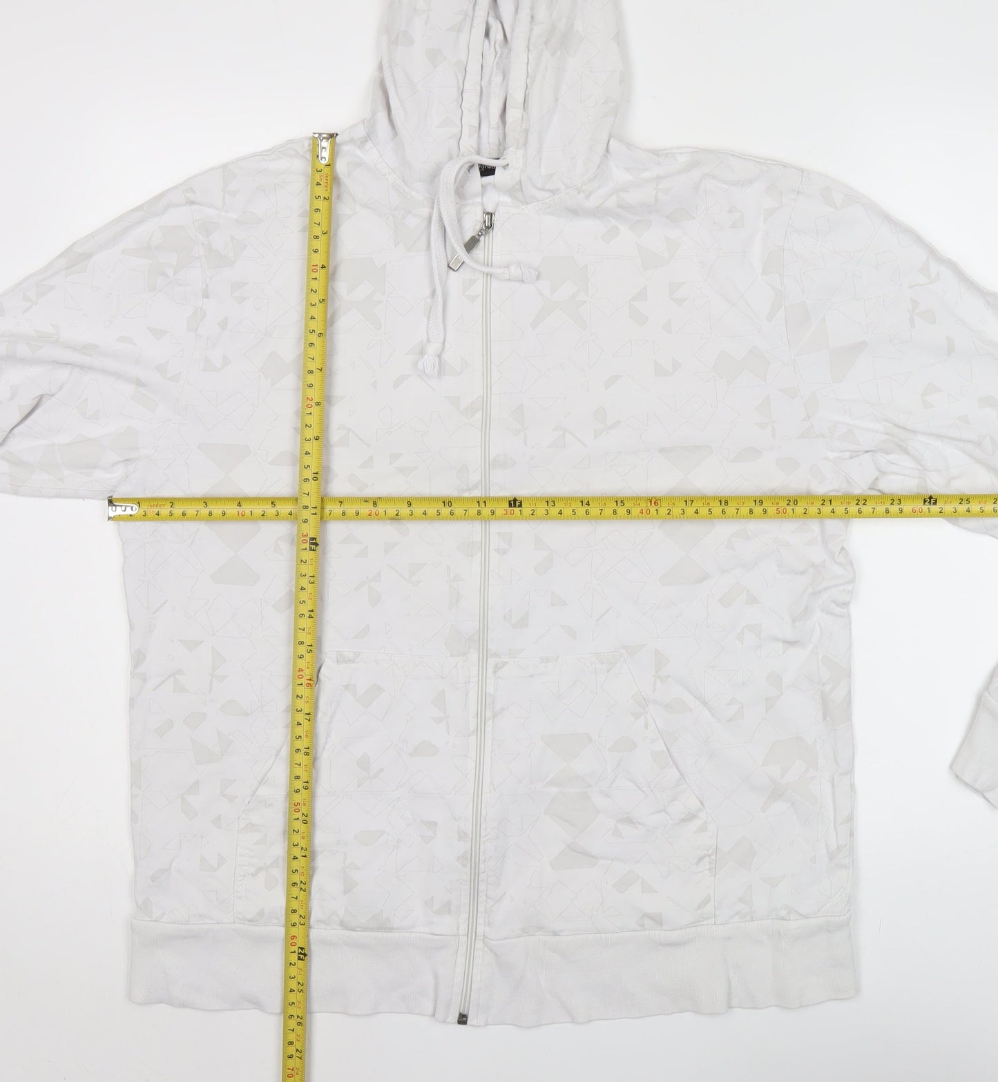 Mens UK Size XL Cedarwood State White Full Zip Hoodie