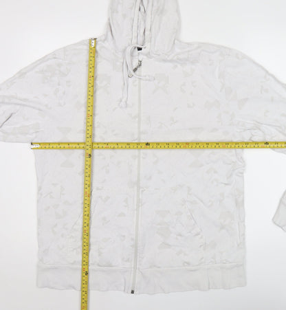 Mens UK Size XL Cedarwood State White Full Zip Hoodie