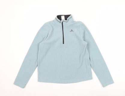 Quechua Boys Blue Fleece Sweatshirt 10-11 Years Half Zip Hiking Top
