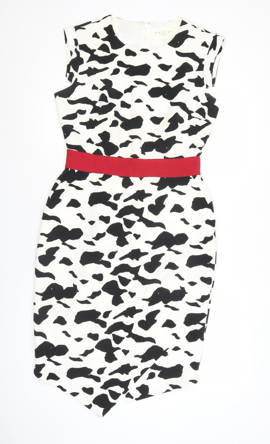 Damsel in a Dress Women’s Size 12 Black White Animal Print Sheath Dress