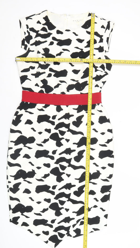Damsel in a Dress Women’s Size 12 Black White Animal Print Sheath Dress