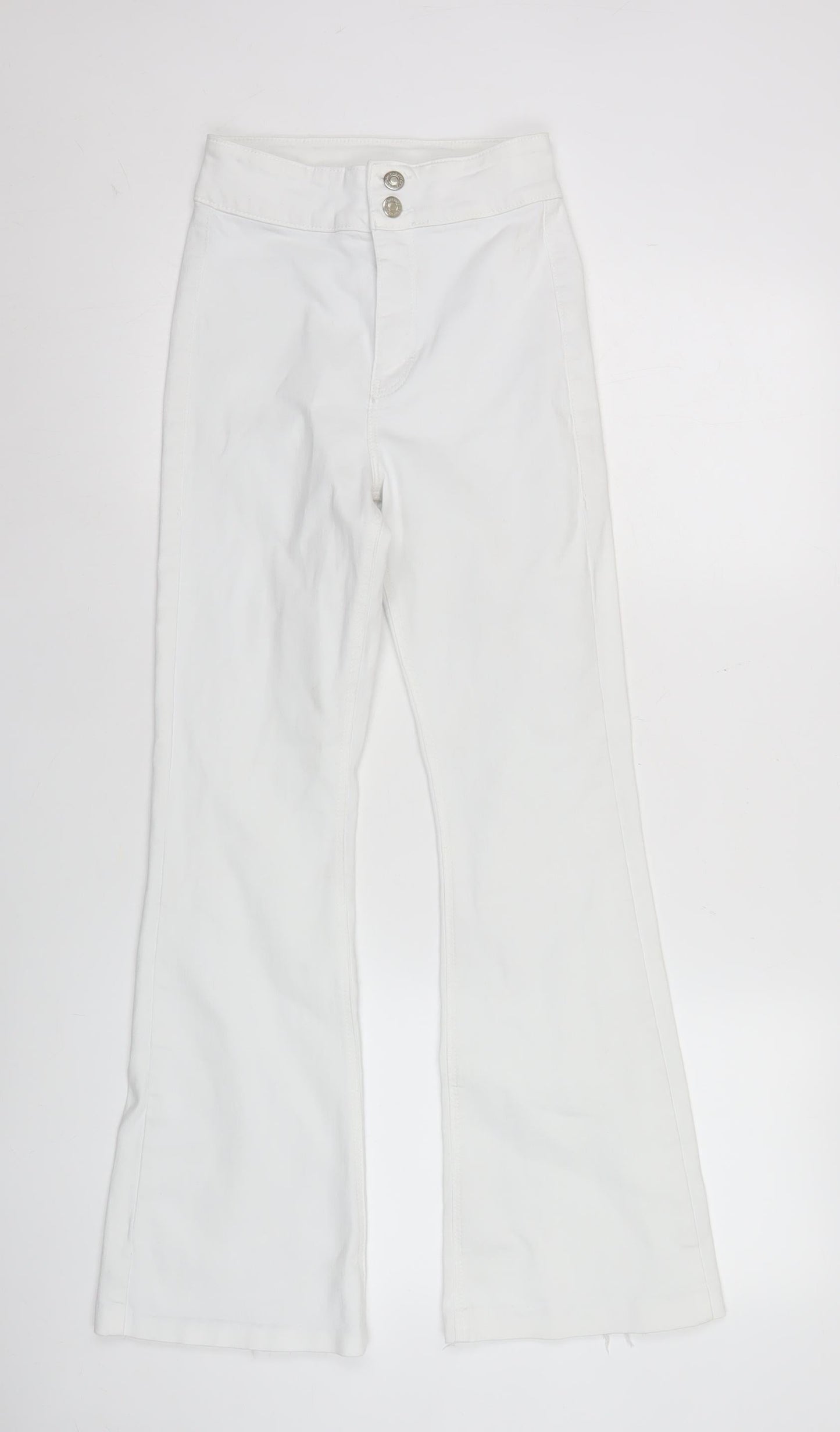 Topshop Women's White Bootcut Jeans Size 10 Regular Mid Rise