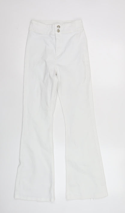 Topshop Women's White Bootcut Jeans Size 10 Regular Mid Rise
