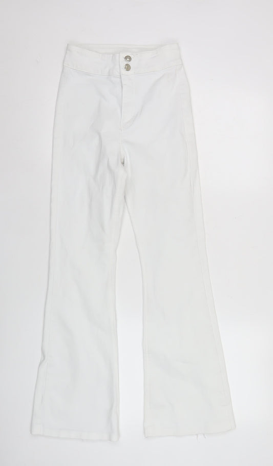 Topshop Women's White Bootcut Jeans Size 10 Regular Mid Rise