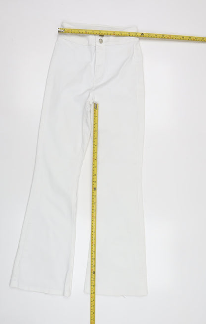 Topshop Women's White Bootcut Jeans Size 10 Regular Mid Rise