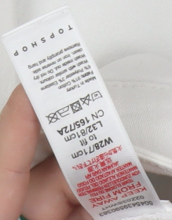 Topshop Women's White Bootcut Jeans Size 10 Regular Mid Rise