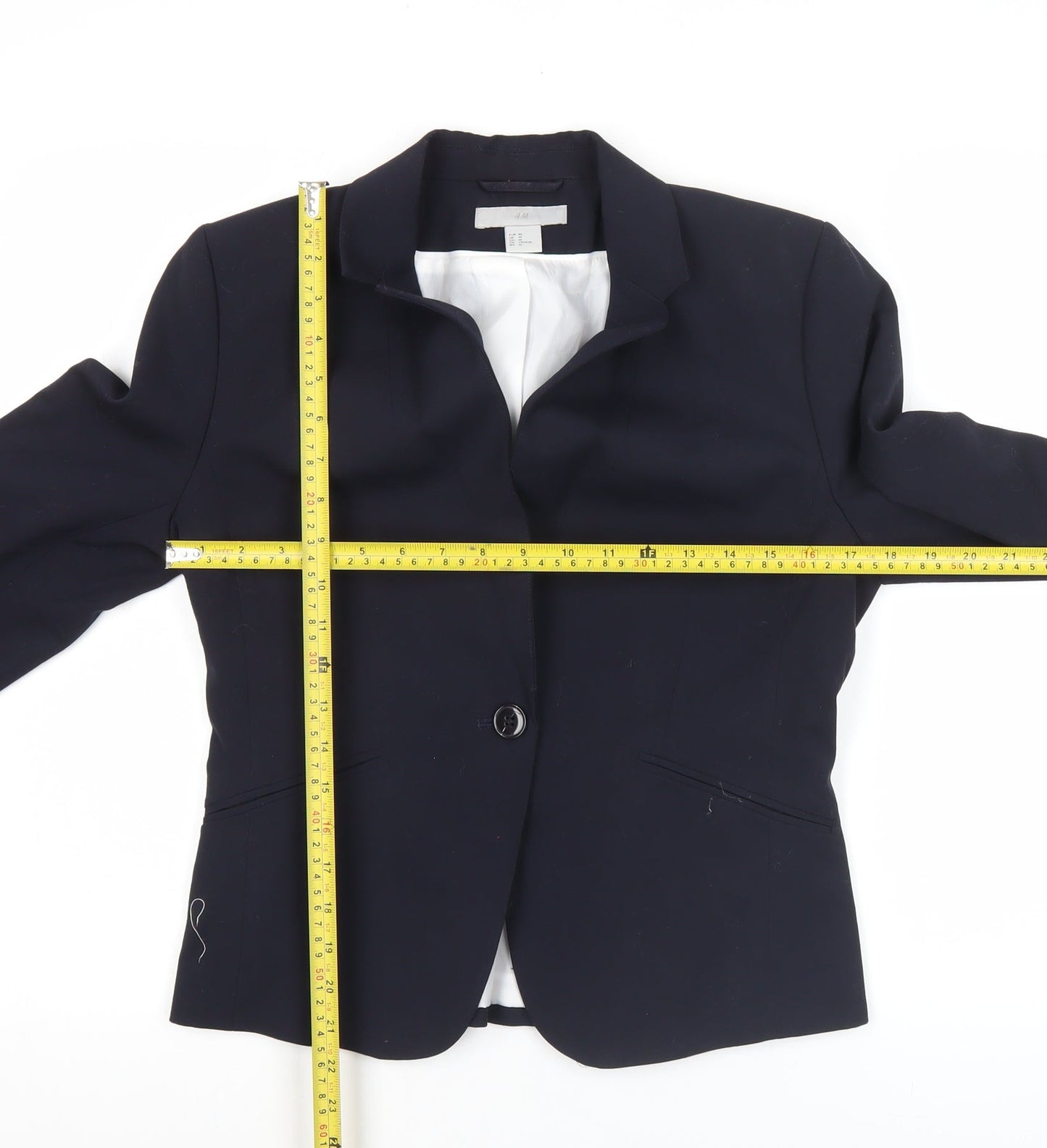 H&M Women’s Black Blazer Jacket Size 12 Regular Fit Workwear