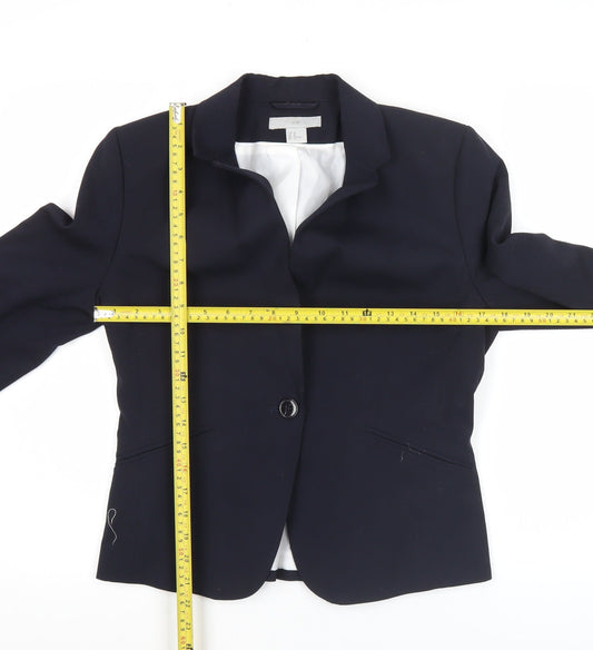 H&M Women’s Black Blazer Jacket Size 12 Regular Fit Workwear