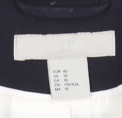 H&M Women’s Black Blazer Jacket Size 12 Regular Fit Workwear
