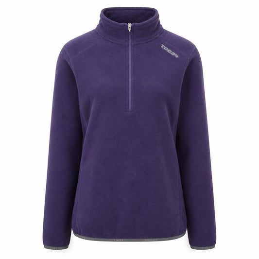 TOG24 Womens Purple Fleece Sweatshirt Size 8-10 1/2 Zip Pullover