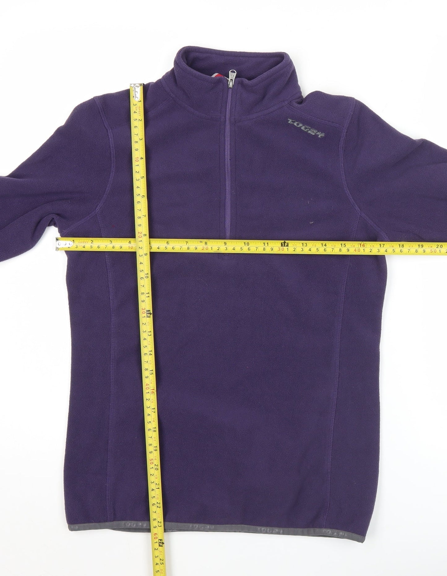 TOG24 Womens Purple Fleece Sweatshirt Size 8-10 1/2 Zip Pullover