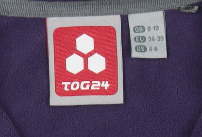 TOG24 Womens Purple Fleece Sweatshirt Size 8-10 1/2 Zip Pullover
