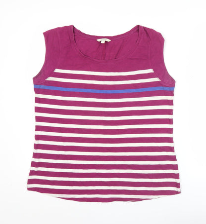 FatFace Womens Size 14 Multicoloured Striped Cotton Tank Top
