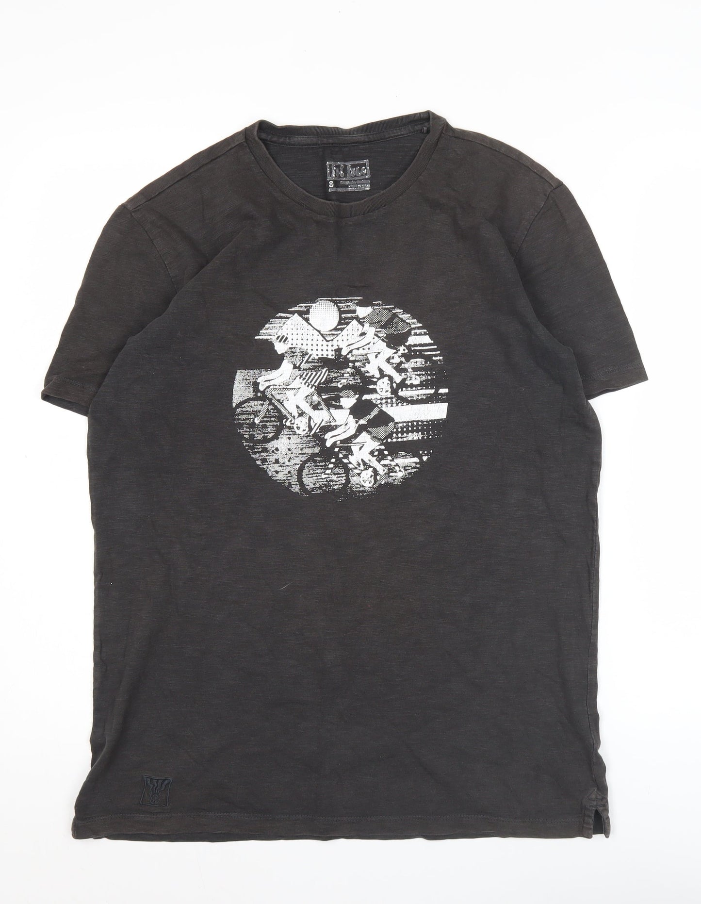Ink Inc Men’s Black Graphic Print Sports T-Shirt Size S Cotton