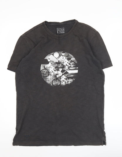 Ink Inc Men’s Black Graphic Print Sports T-Shirt Size S Cotton
